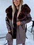 "PUDDING CV2184" Faux Leather Trench – Brown